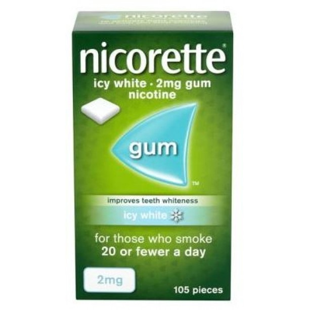Nicorette Icy White Flavour Gum 2mg - 105 Pcs