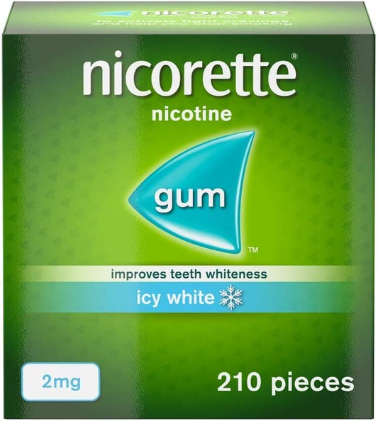 Nicorette Icy White Flavour Gum 2mg – 210 Pcs