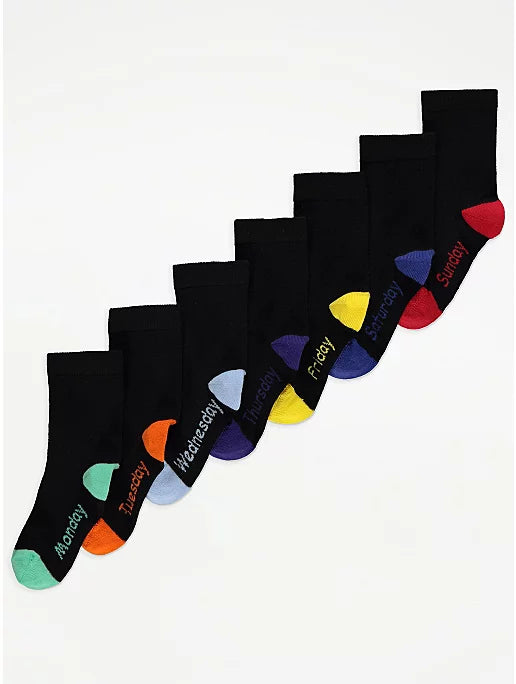 George Black Day of the Week Cotton Rich Socks - 7 Pairs