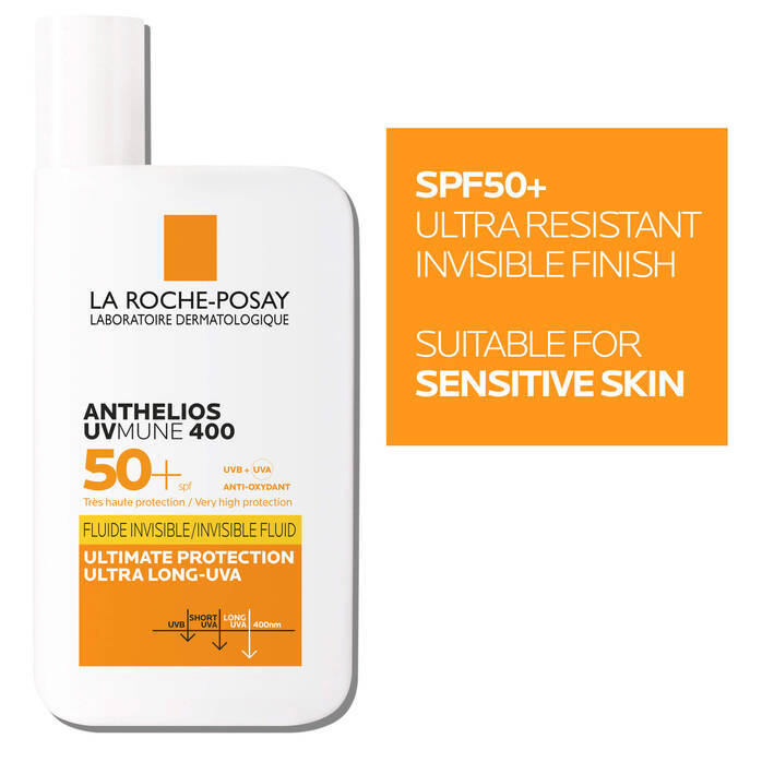 La Roche-Posay ANTHELIOS UVMUNE 400 Invisible Fluid SPF50+ Sun Cream for Sensitive Skin 50ml