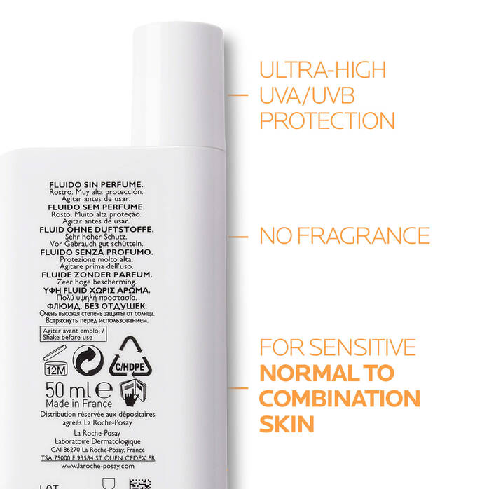 La Roche-Posay ANTHELIOS UVMUNE 400 Invisible Fluid SPF50+ Sun Cream for Sensitive Skin 50ml